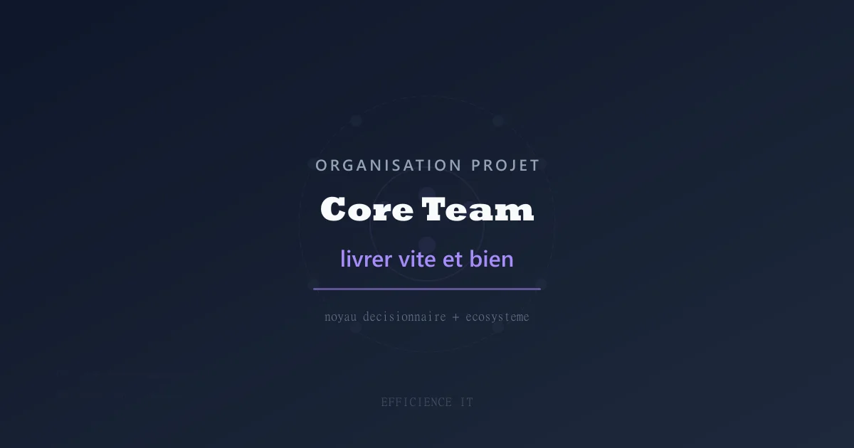 Core Team : structurer une équipe projet pour livrer vite et bien