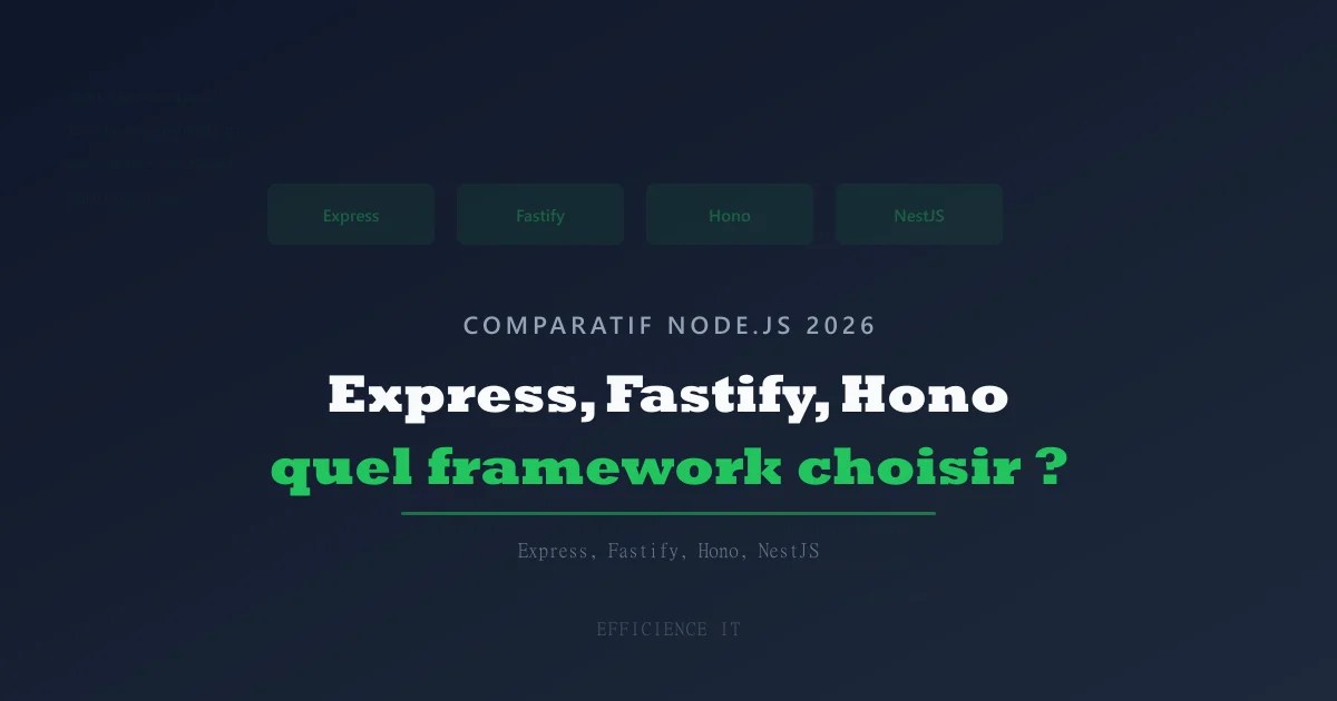 Express, Fastify, Hono : quel framework Node.js choisir en 2026 ?